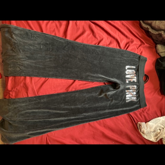 Victoria’s Secret velvet bootleg track pants - Picture 2 of 2